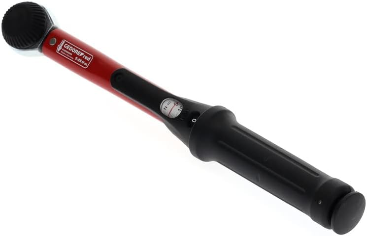 GEDORE red Drehmomentschlüssel für Links- und Rechtsgewinde, 1/4 Zoll, 5-25 Nm, Stahlrohr, Rot/Schwa