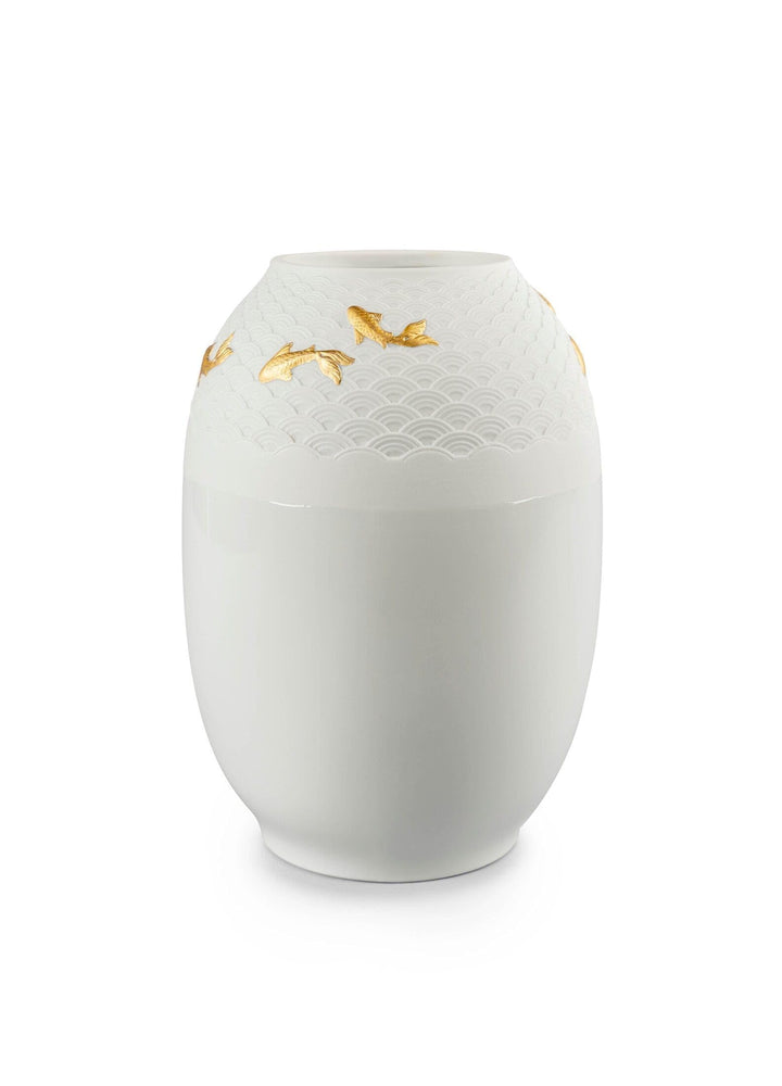 LLADRÓ Koi Vase. Golden Luster. Litophane. Porzellan.