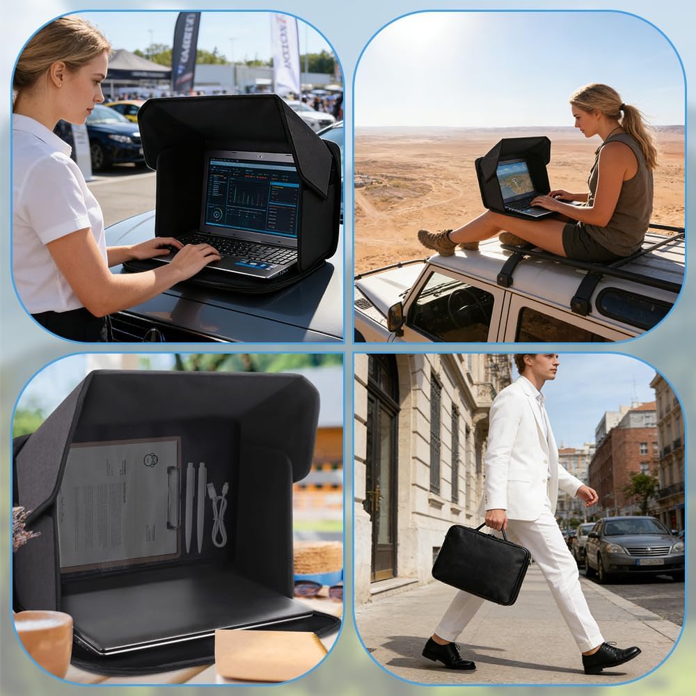 1 Stück Laptop-Sonnenschutz, Laptop Sonnenschutz Klappbare, Universal-Sonnenblende, Sichtschutzhaube