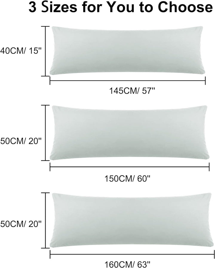 PiccoCasa 2er Set Kissenbezug 40x145 cm Seitenschläferkissen Bezug Kopfkissenbezug lang mit Reissver