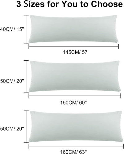 PiccoCasa 2er Set Kissenbezug 40x145 cm Seitenschläferkissen Bezug Kopfkissenbezug lang mit Reissver