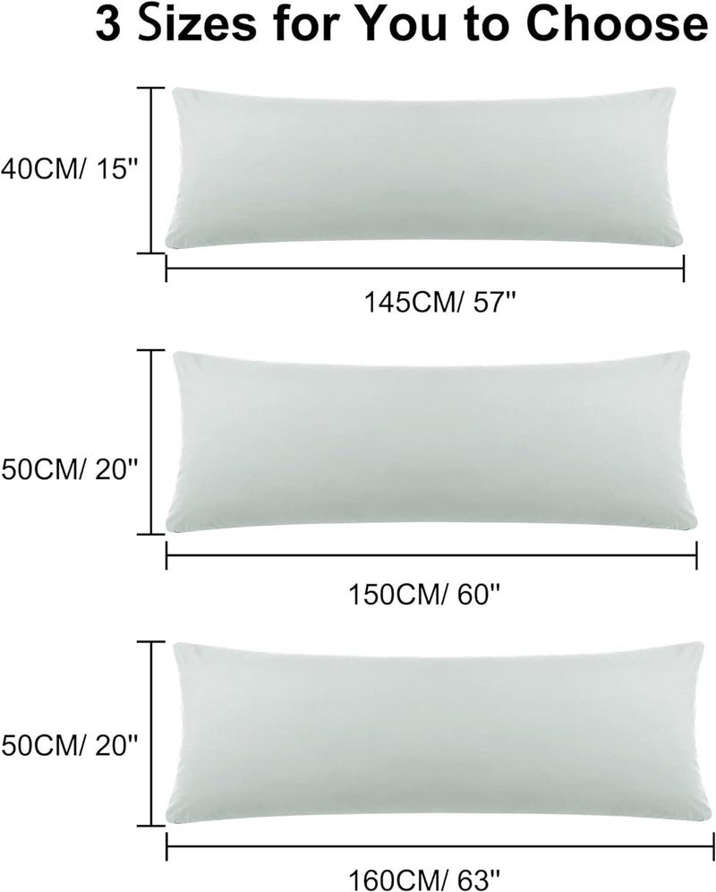 PiccoCasa 2er Set Kissenbezug 40x145 cm Seitenschläferkissen Bezug Kopfkissenbezug lang mit Reissver