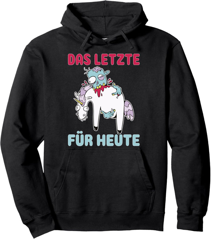 Halloween - lustiges Zombie frisst Einhorn Pullover Hoodie