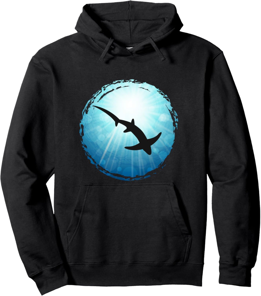 Fuchshai Thresher Tauchen Freitauchen Apnoe Hai Meer Design Pullover Hoodie