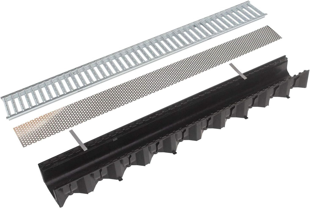 Laubschutz Aluminium Simpel für Entwässerungsrinne ACO Standardline und Hexaline mit Stahlstegrost