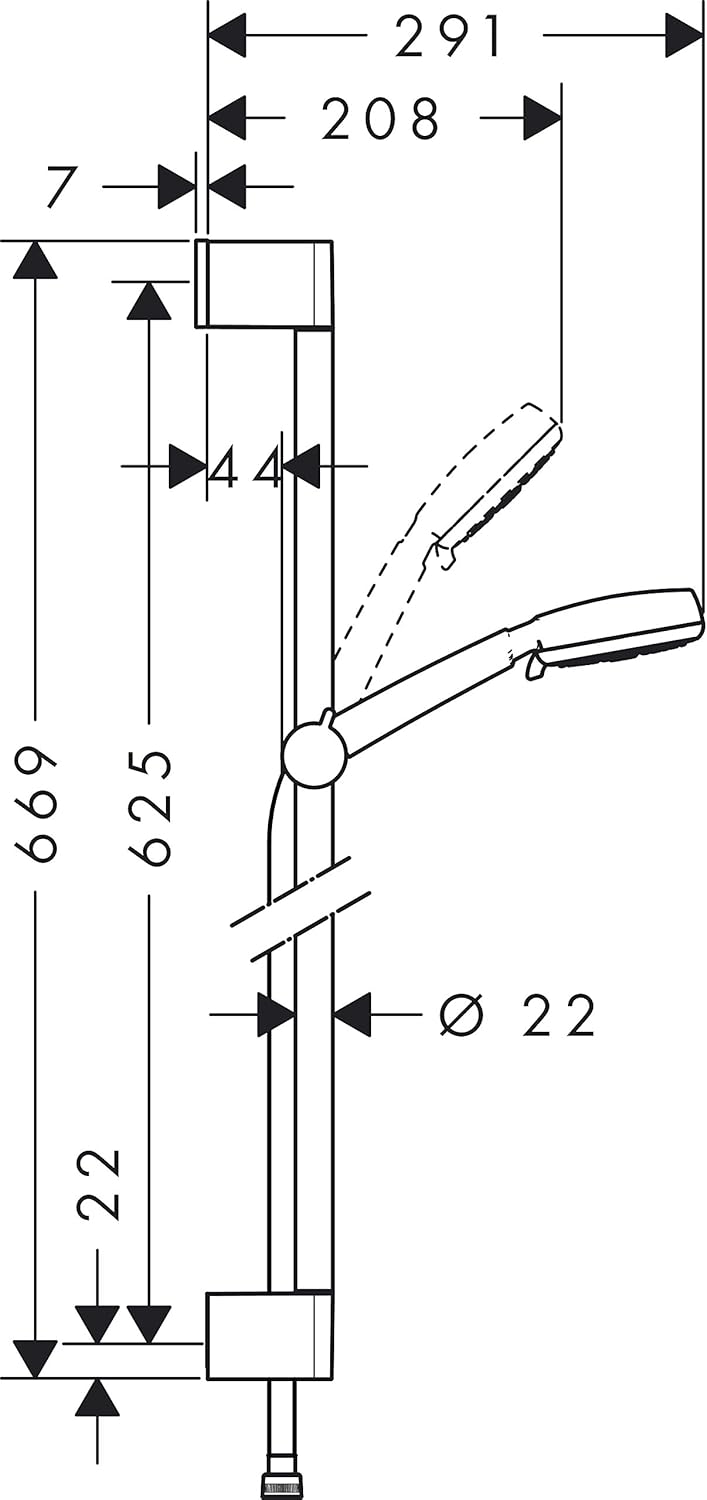hansgrohe Crometta 100 Duschset 0,65m, 3 Strahlarten, Weiss/Chrom 0,65m 3 Strahlarten, 0,65m 3 Strah