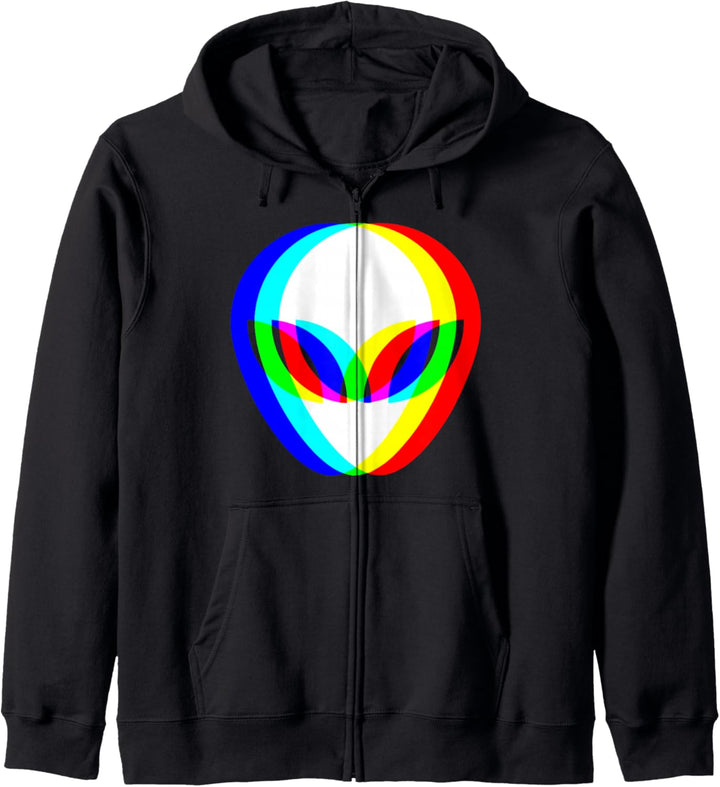 Alien Vaporwave Techno EDM Raver DJ Rave Festival Kapuzenjacke