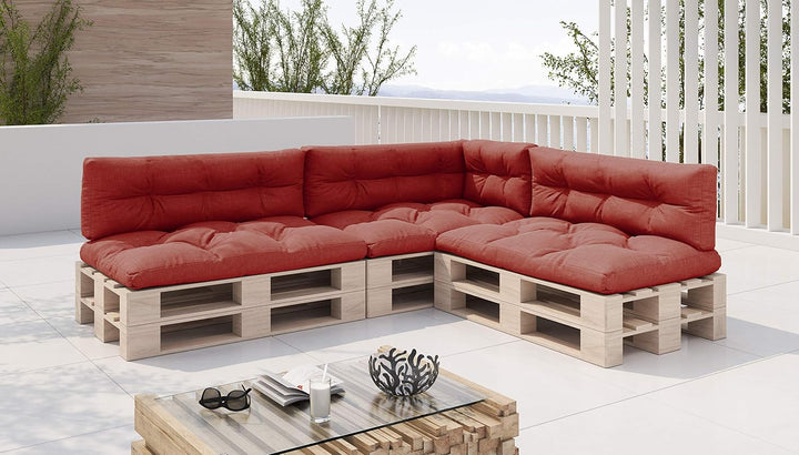 sunnypillow Palettenkissen für Palettenmöbel - 7er Set - Palettenauflage 120 x 80 für Palettensofa -