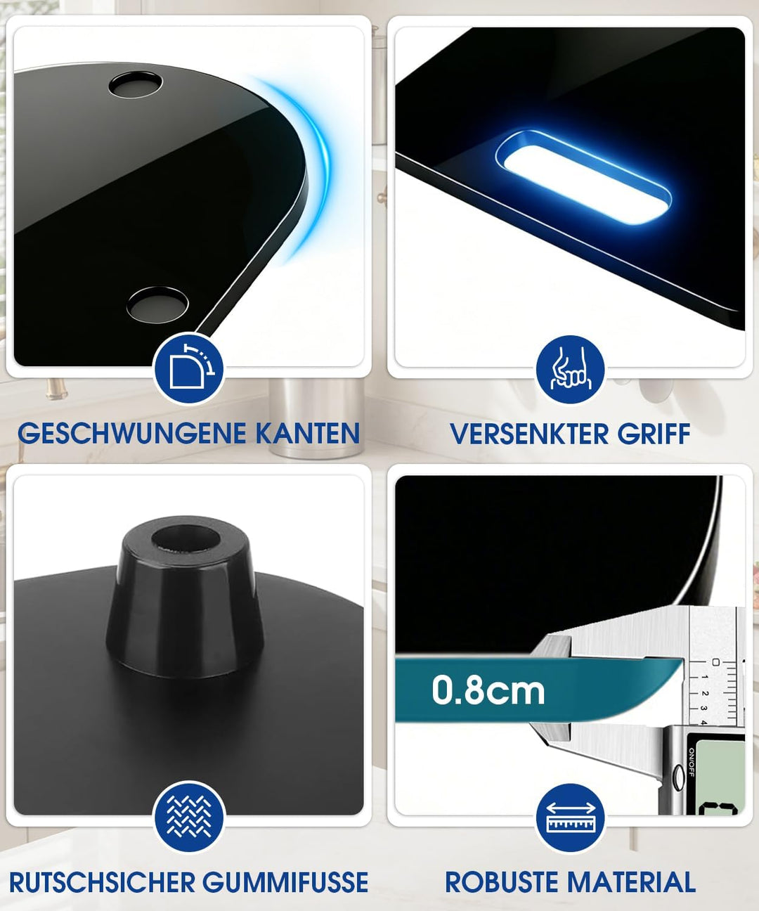 BOYUNSHI Gleitbrett für Thermomix TM7 mit Silikon Displayschutz, 3te Generation,Acryl-Platte mit 360