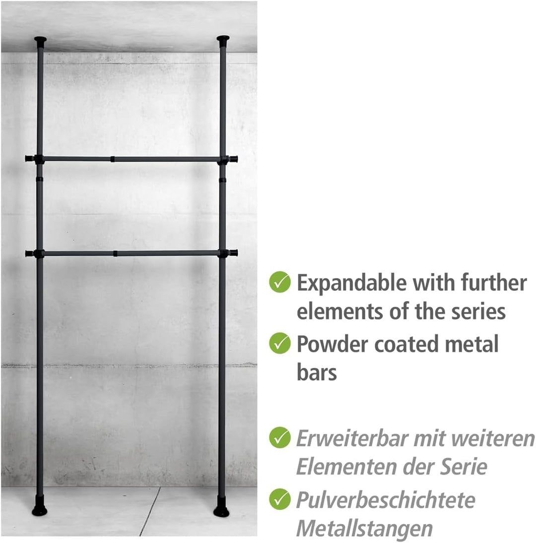 WENKO Kleiderstange Herkules 2er Set, Waagerechte Ergänzungs-Stange zum passenden Teleskop-System, M