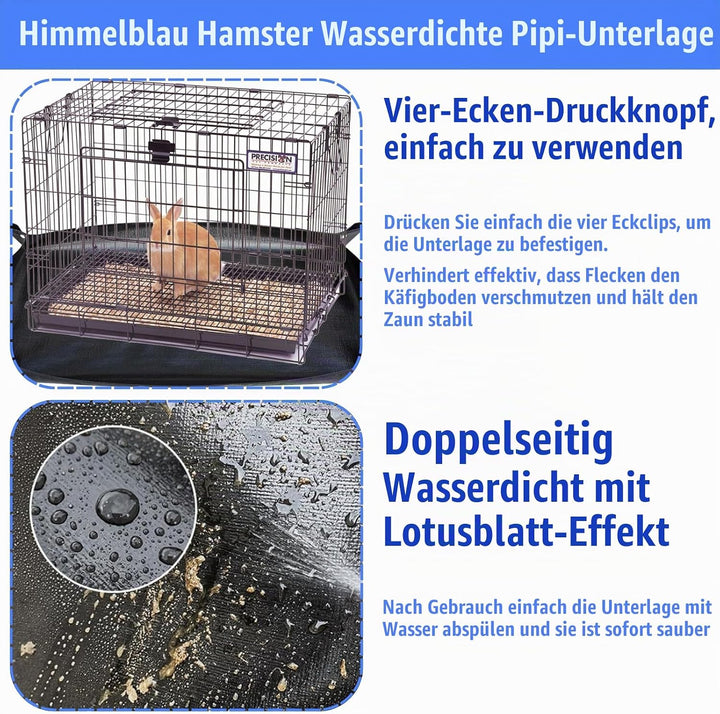 2 Stück wasserdichte Haustier-Laufgittermatte: 120 x 100cm wasserdichte Meerschweinchen Fussmatten,