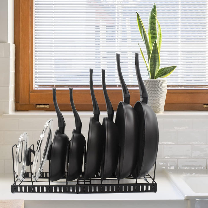 joeji's Kitchen Topfdeckelhalter Pfannenhalter für Schrank Schublade, Deckelhalter Küche, 9 Verstell