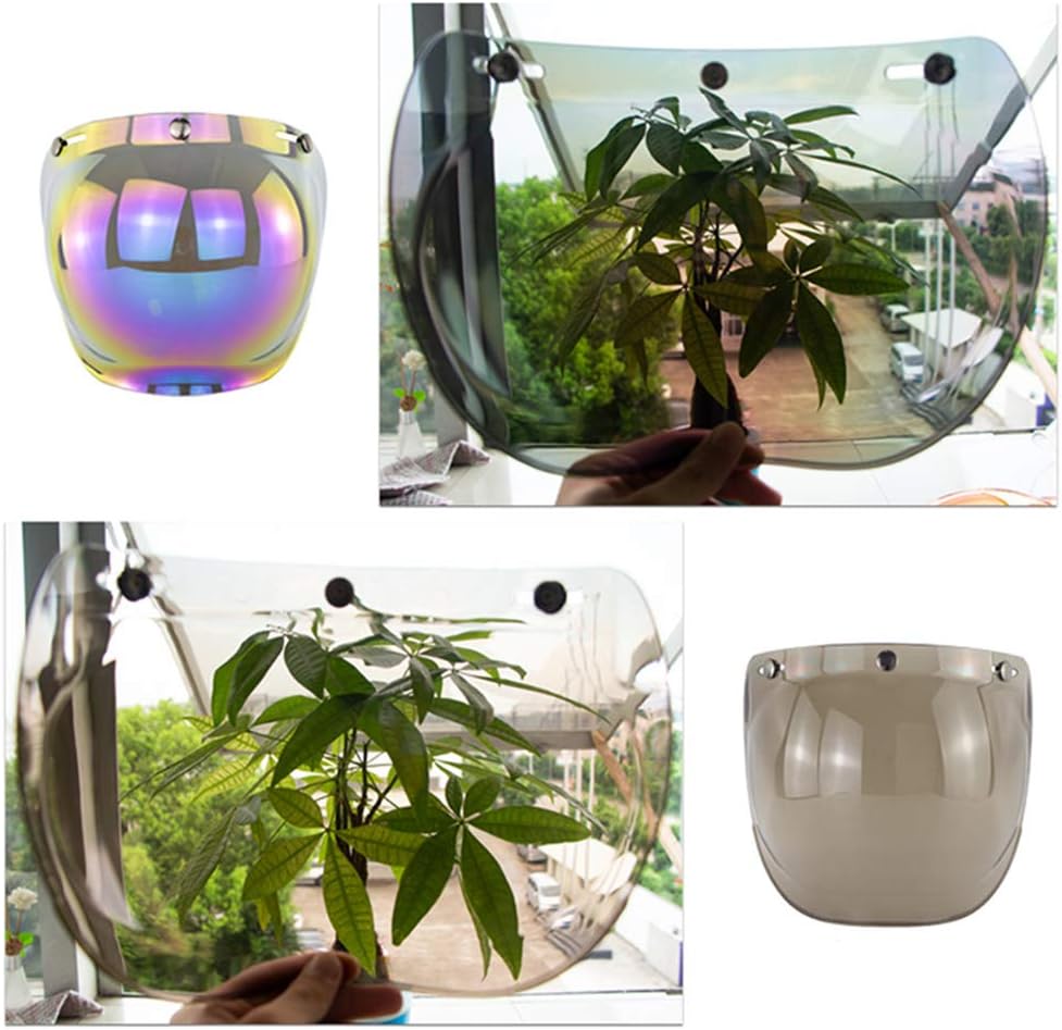 Helm Bubble Shield, Open Face Helm Bubble Visier Motorrad Motorradhelme Zubehör Regenbogen, Regenbog