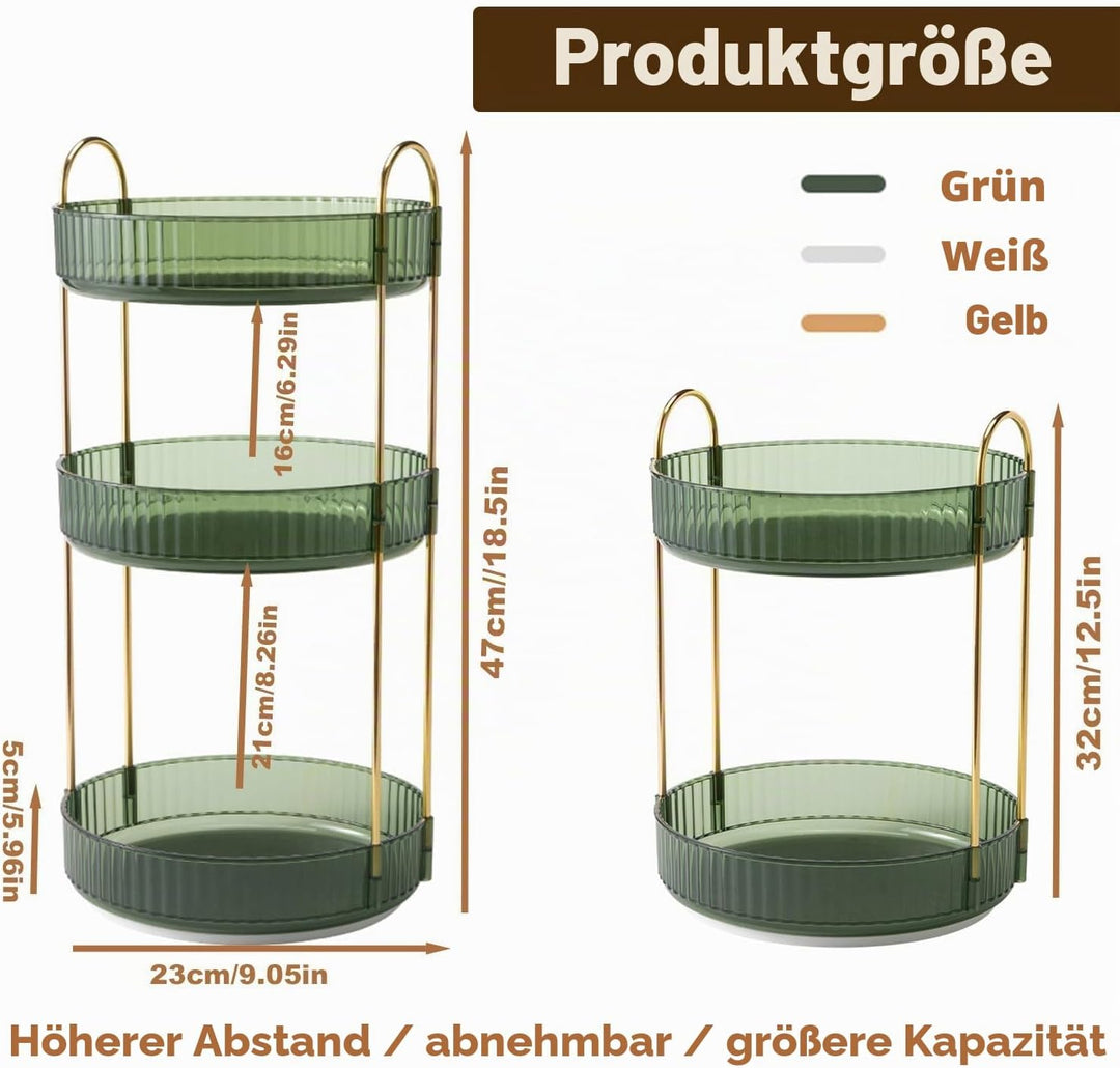 Make Up Organizer 360° Drehbar Schminktisch Organizer Kosmetik Organizer für Kosmetik Skincare Parfü