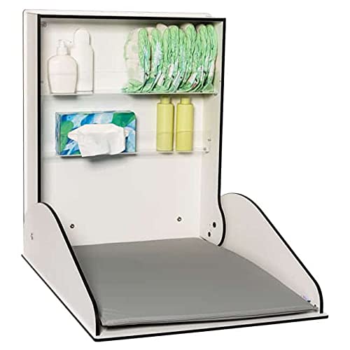 Sevilla Wickeltisch/Timkid Wecco- klappbar als Wandwickeltisch/Wickelregal, Weiss, HPL, inkl. Wickel