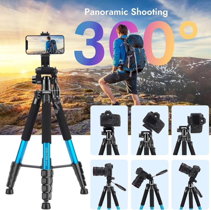 JOILCAN Kamera stativ, 187cm Aluminium Leichte Kamerastativ für Canon Nikon DSLR mit Abnehmbar 3-Weg