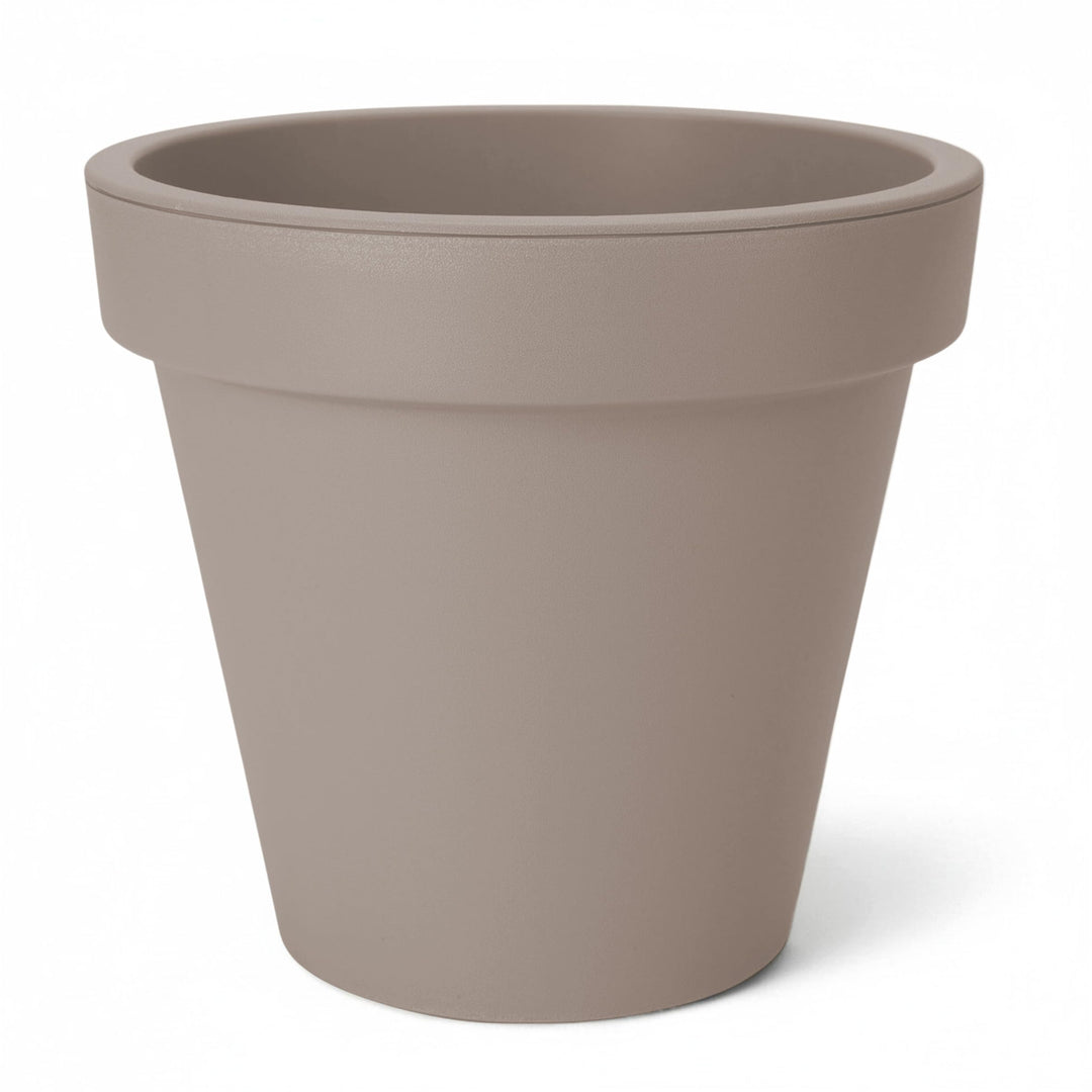 Spetebo Kunststoff Pflanzkübel L rund Ø 48 cm - beige - Blumenkübel gross für Aussen und Innen - Gar