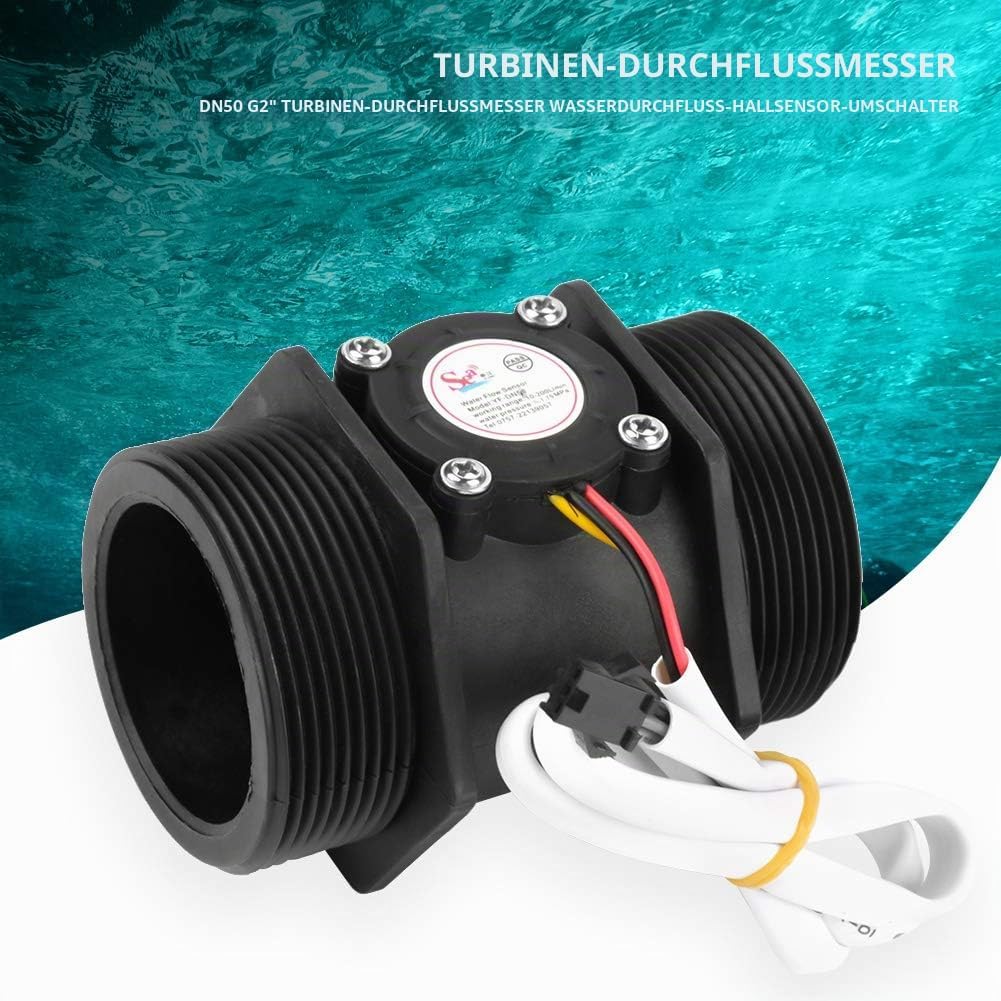 Dn50 G2 "Wasserdurchfluss Hall Sensor Schalter Messgerät Flüssigkeitsmesser Zähler Turbine Durchflus