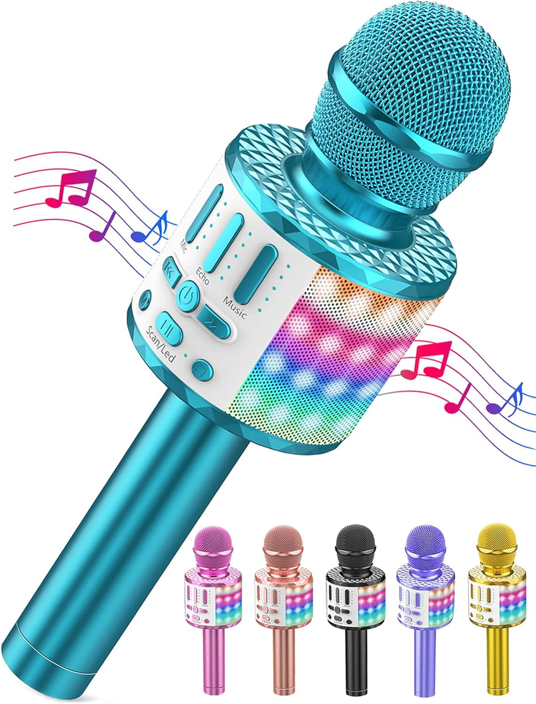 LED Drahtloses Bluetooth Mikrofon zum Singen, Spielzeug Kinder, Heim KTV Karaoke Maschine, Tragbares
