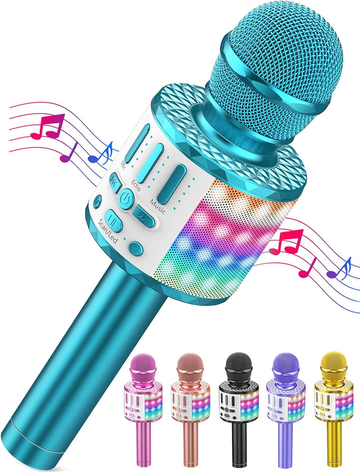 LED Drahtloses Bluetooth Mikrofon zum Singen, Spielzeug Kinder, Heim KTV Karaoke Maschine, Tragbares