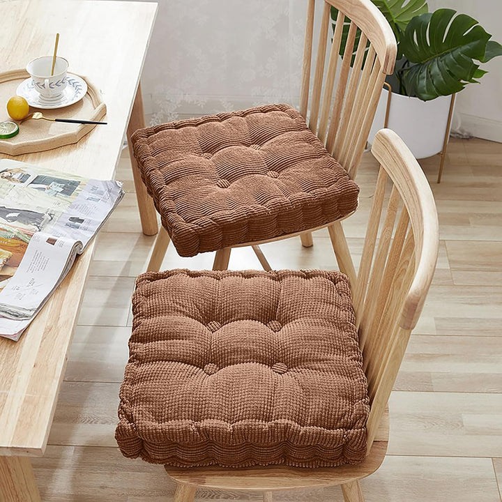MeYuxg 2er Set Sitzkissen Quadrat, Stuhlkissen 40x40 cm Dicke Bodenkissen Sitzpolster Outdoor &amp; Indo
