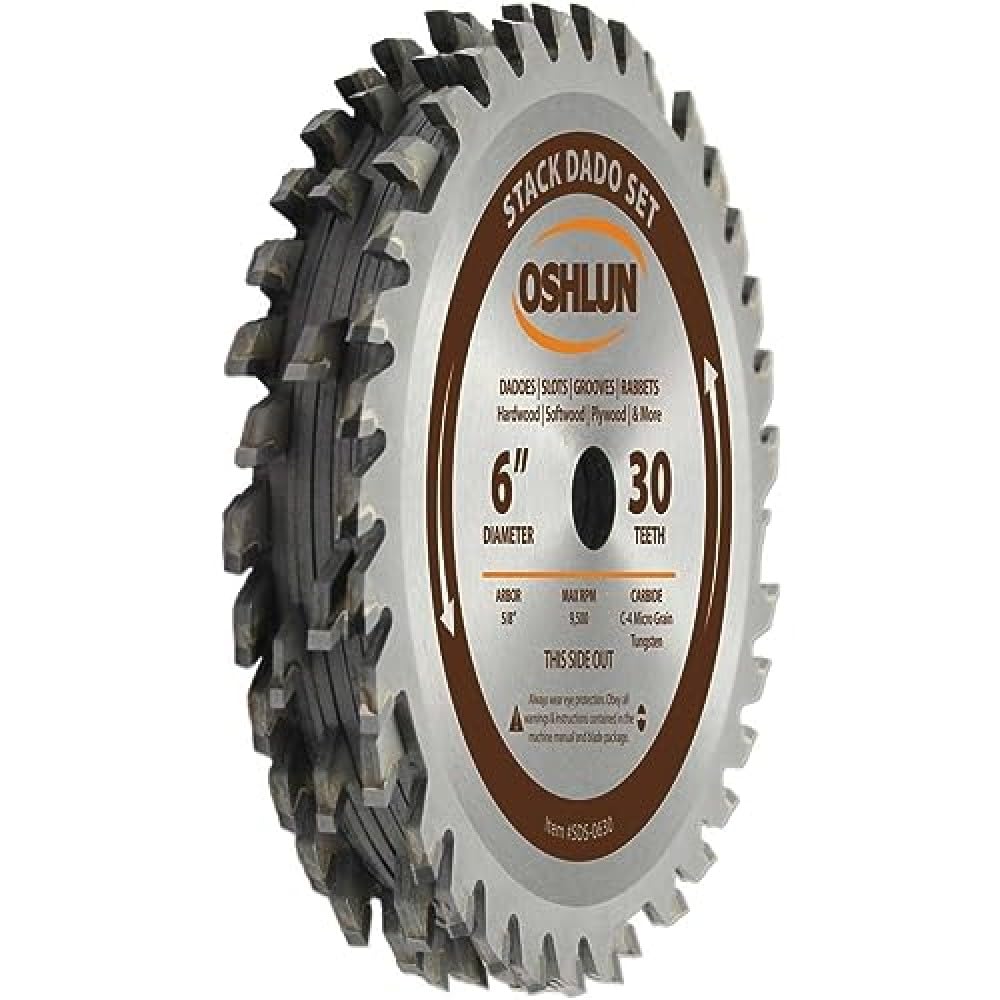 OSHLUN SDS-0630 15,2 cm, 30 Zähne, Dado-Set mit 5/8 Zoll Dorn 6-Inch Dado, 6-Inch Dado