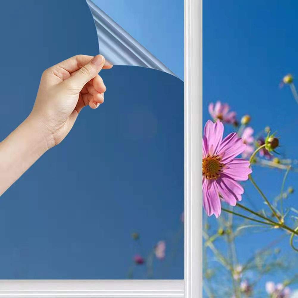 Spiegelfolie Selbstklebend Sonnenschutzfolie Fenster Sichtschutz Reflektierende Fensterfolie Innen H