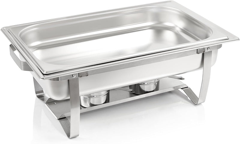 Mahlzeit Chafing Dish Profi Set Toulouse, 2X Edelstahl Warmhaltebehälter, 15-TLG Speisewärmer, Wärme