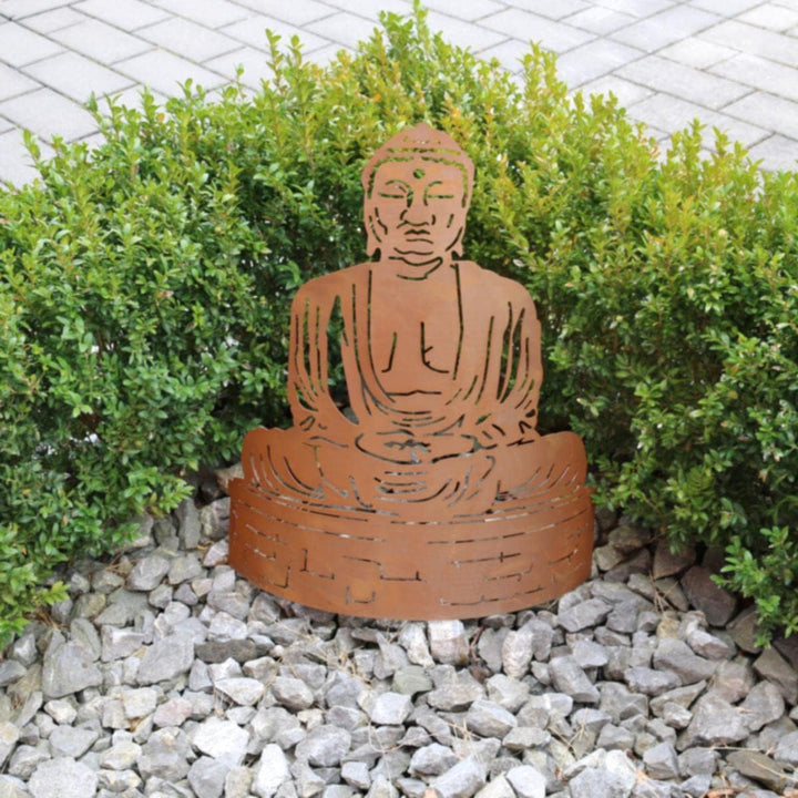 Ferrum Art Design Rostfigur Buddha, halbrund gebogen, H. ca. 60 cm | FE-6-0204 | 4260353199431