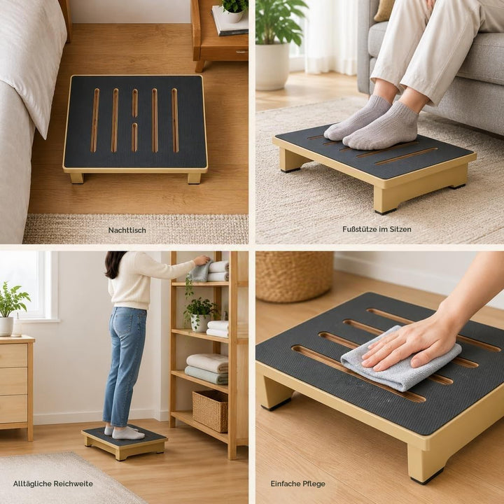 Tritthocker Tritt Holz, Tritthocker Erwachsene, Hölzerne Stepping-Hocker aus Massivholz, Step Stool