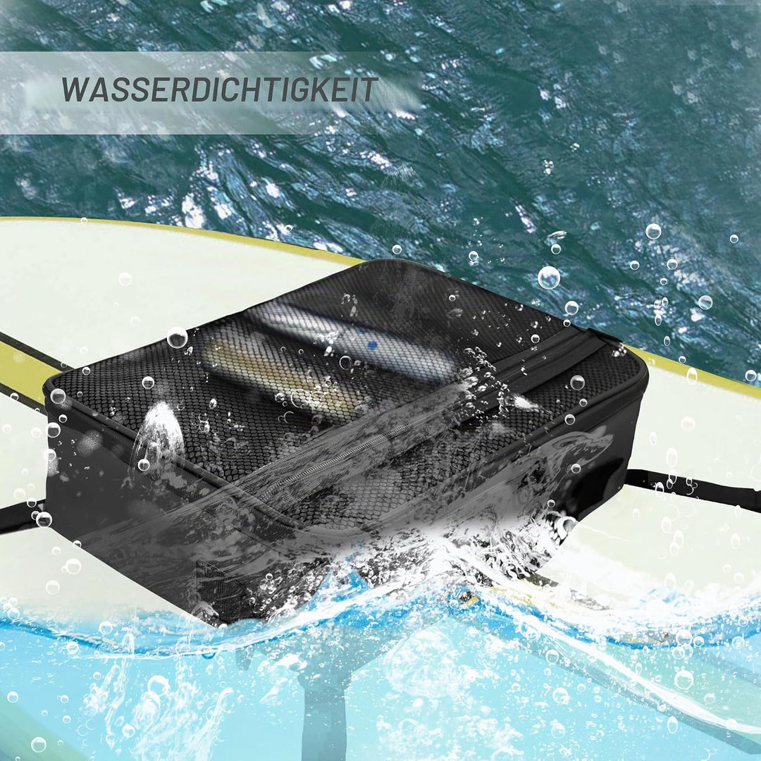 SUP Deck Kühltasche – Decktasche wasserdicht, Seitengriff, Schultergurt, Netztasche oben, Deckzubehö