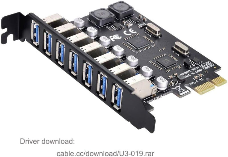 ChenYang CY PCI-E x1 zu 7 STK USB 3.0 Ports HUB PCIE Express Erweiterungskartenadapter 5 Gbit/s für