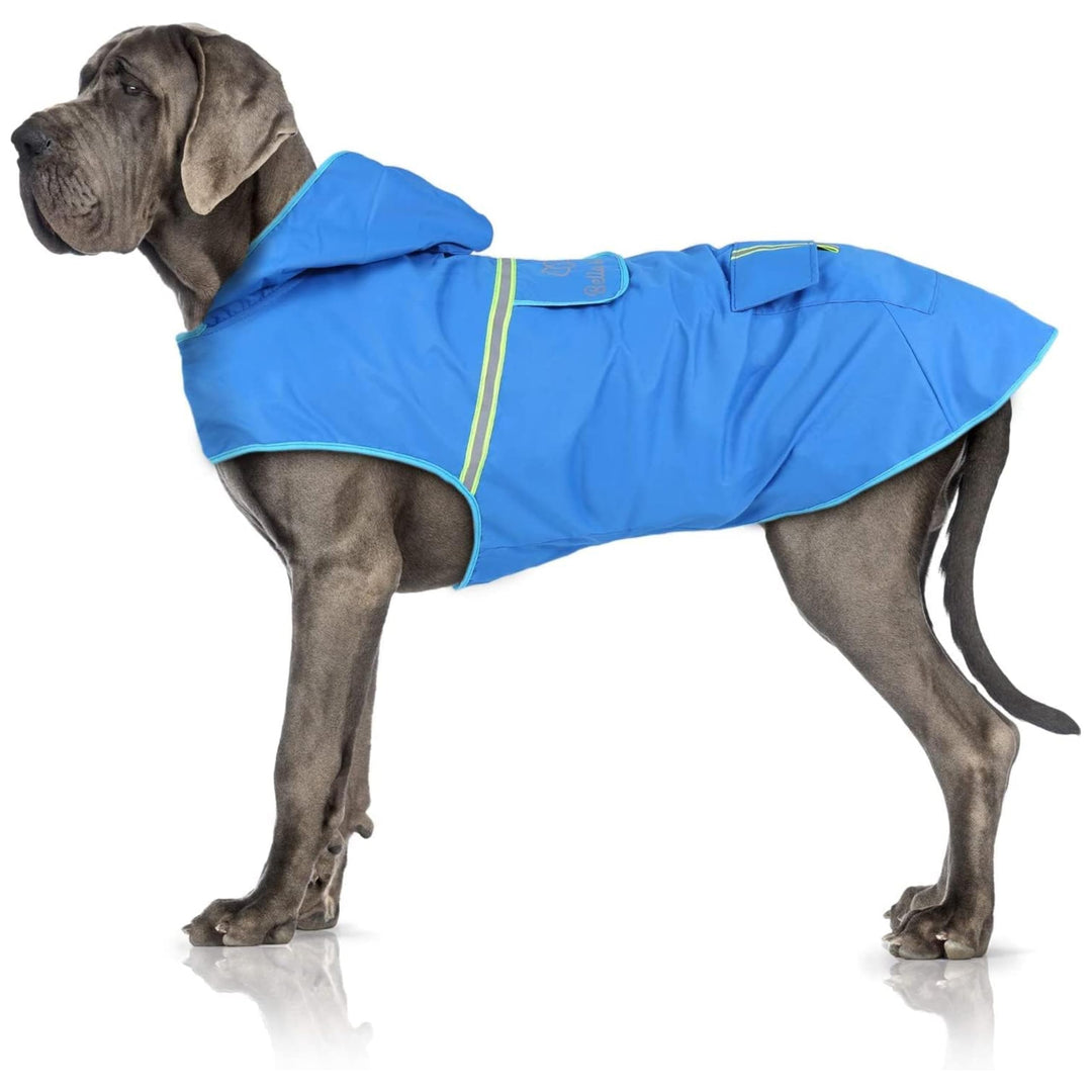 Bella & Balu Hunderegenmantel - Wasserdichter Hundemantel mit Kapuze und Reflektoren für trockene, s