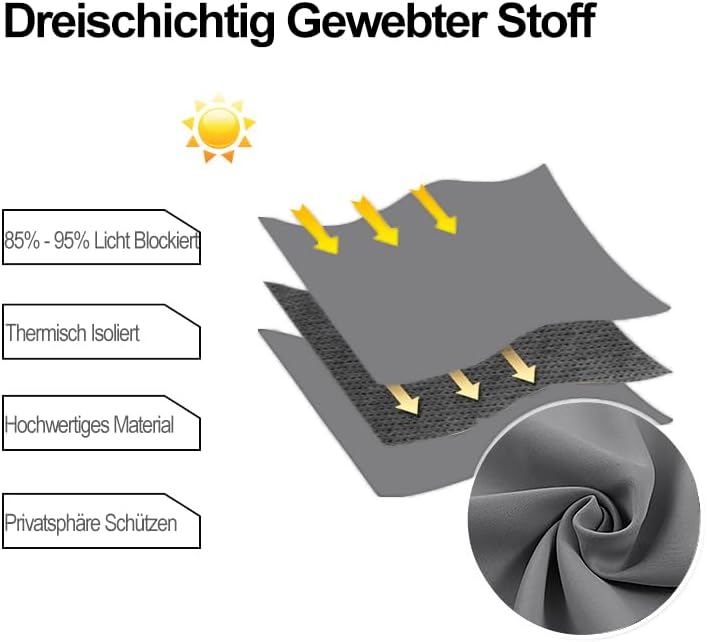 DWCN Gardinen für Kleine Fenster, Blickdichte Vorhänge Kurz H 90 cm x B 132 cm, Vorhang für Kinderzi