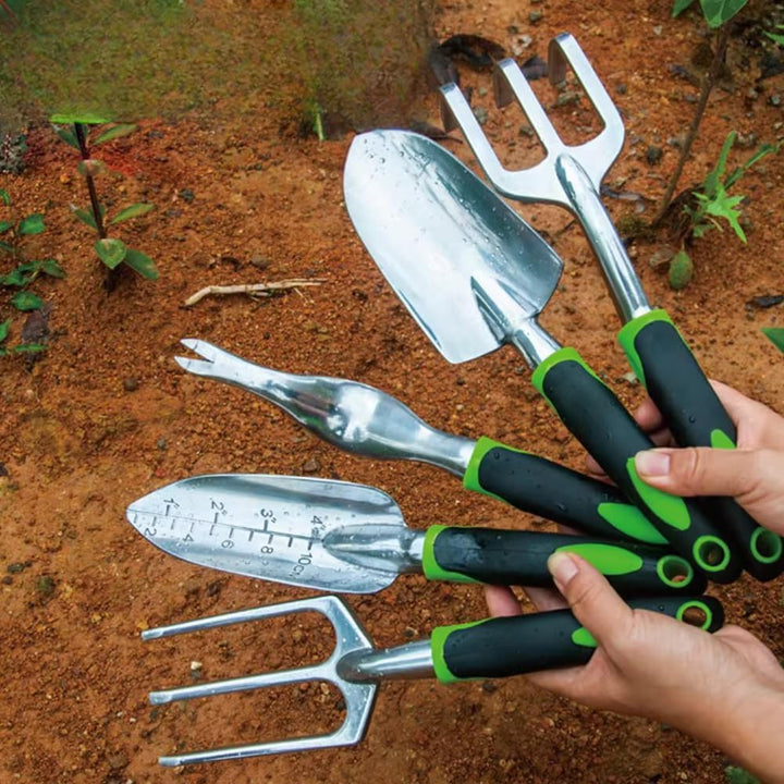 ZOLTA Gartengeräte Set 5-teilig Gartenwerkzeug Set Schaufel Harke Handrechen Unkrautstecher ergonomi
