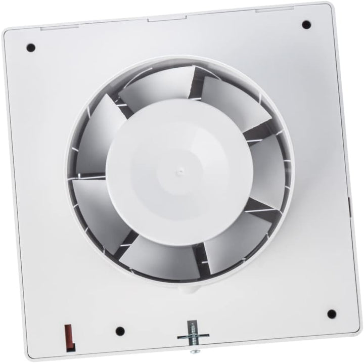 EUROPLAST Badlüfter 100 mm Abluftventilator mit elektrischem innenverschluss, nachlaufzeit und Feuch
