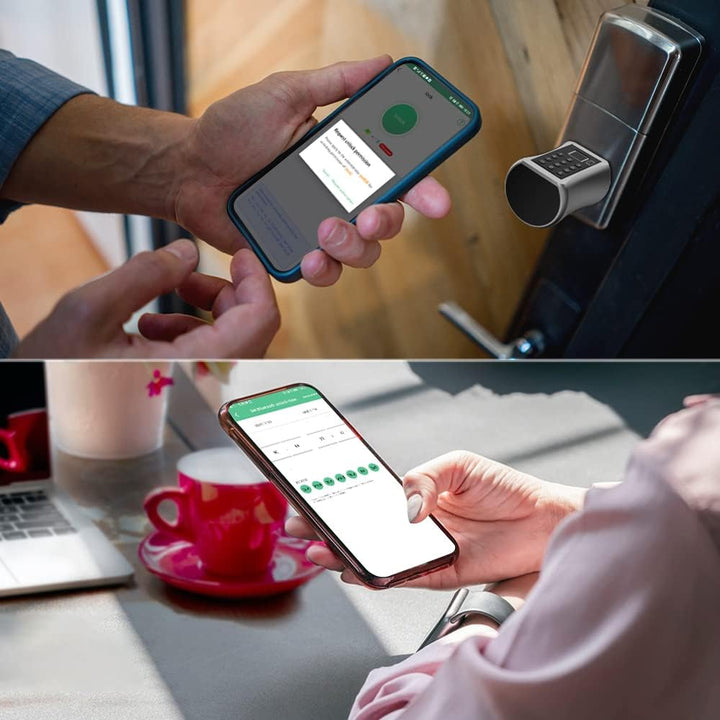 eLinkSmart Türschlosszylinder 75mm (37.5/37.5) mit Bluetooth App Fingerabdruck Passwort Schlüssel -