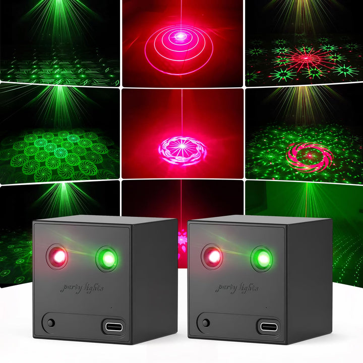 2 Stücke Mini Discolicht Partylicht, Disco Licht Musikgesteuert mit 64 dynamischen Discolichteffekte