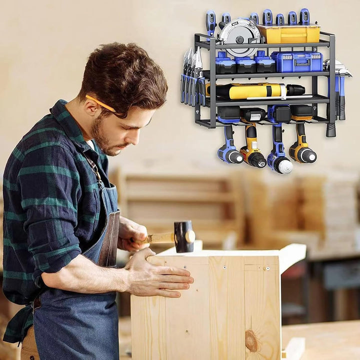Schwerlast Werkzeug Wandhalterung, Werkstatt Organizer, Werkzeug Halterung | 4 Slot Power Tool Rack