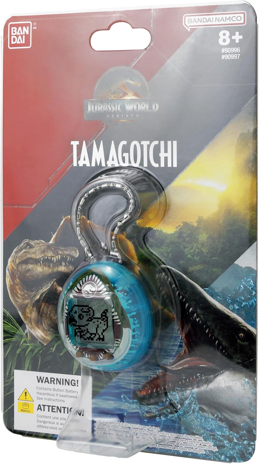 Bandai - Tamagotchi nano Jurassic Blue - Blaue Version Dino Mosasaurus - Interaktives Tamagotchi-Tie