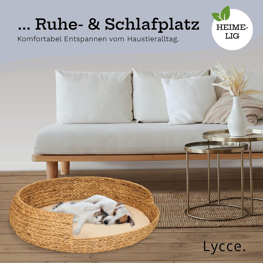 Hundebett Katzenbett Opal Wasserhyazinthe Natur Gr. 5 (Ø 83 cm) Grösse 5, Größe 5