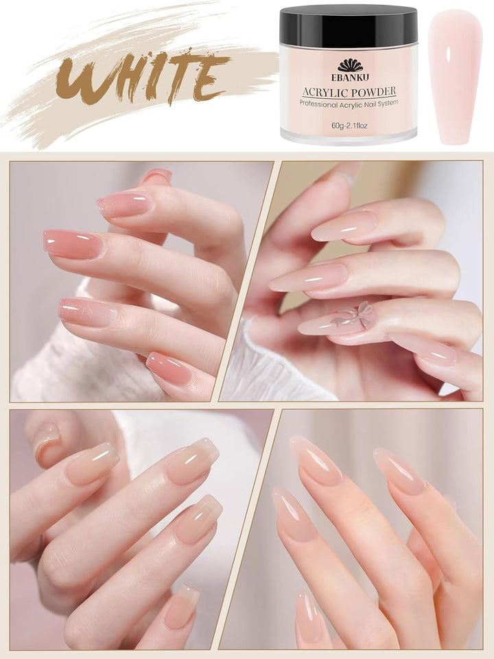 EBANKU 2 x Professionelles Acryl-Pulver für Nagelverlängerungen, raues Rosa, für Nagelverlängerungen