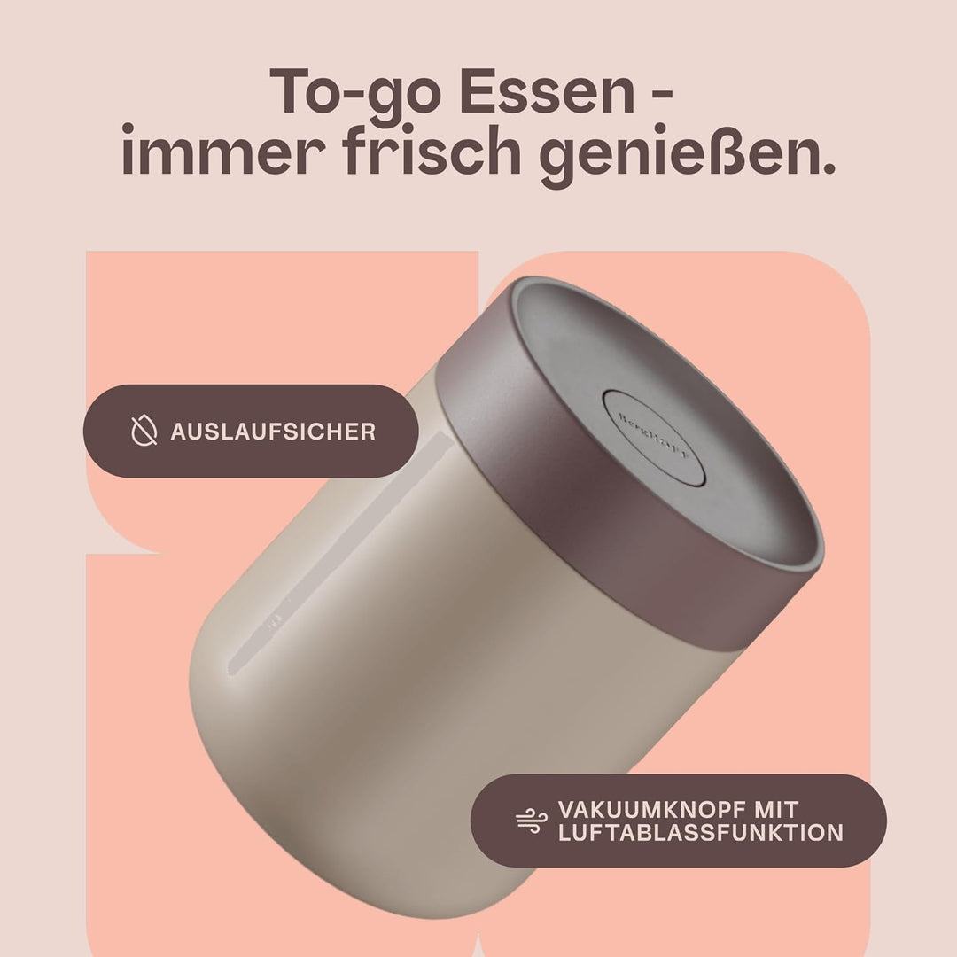Berghoff Home Thermobehälter für Essen – 0,5L – Edelstahl Warmhaltebehälter – Thermobecher für Geträ