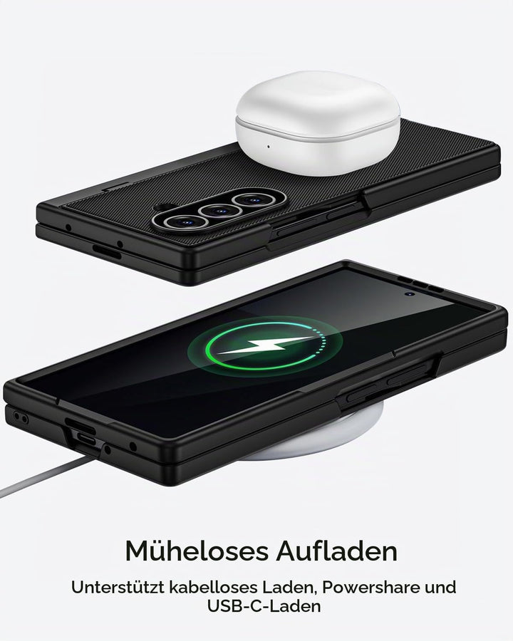 Miimall Kompatibel mit Samsung Galaxy Z Fold 7 Hülle mit S-Pen &amp; Stifthalter, [HD Displayschutz] Ult