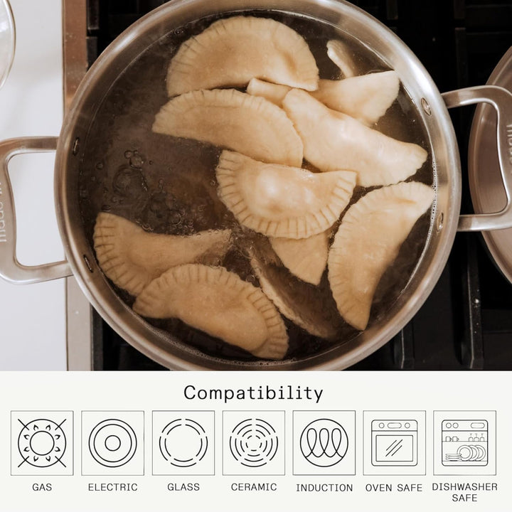 Made In Kochgeschirr – 8-Liter-Suppentopf aus Edelstahl mit Deckel – 5-lagige Edelstahlbeschichtung