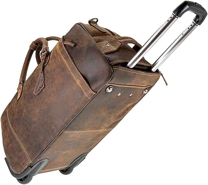 Alpenleder Reisetasche mit Rollen - ROM (Handgefertigt) - Nachhaltiges Bio-Leder aus regionaler Land