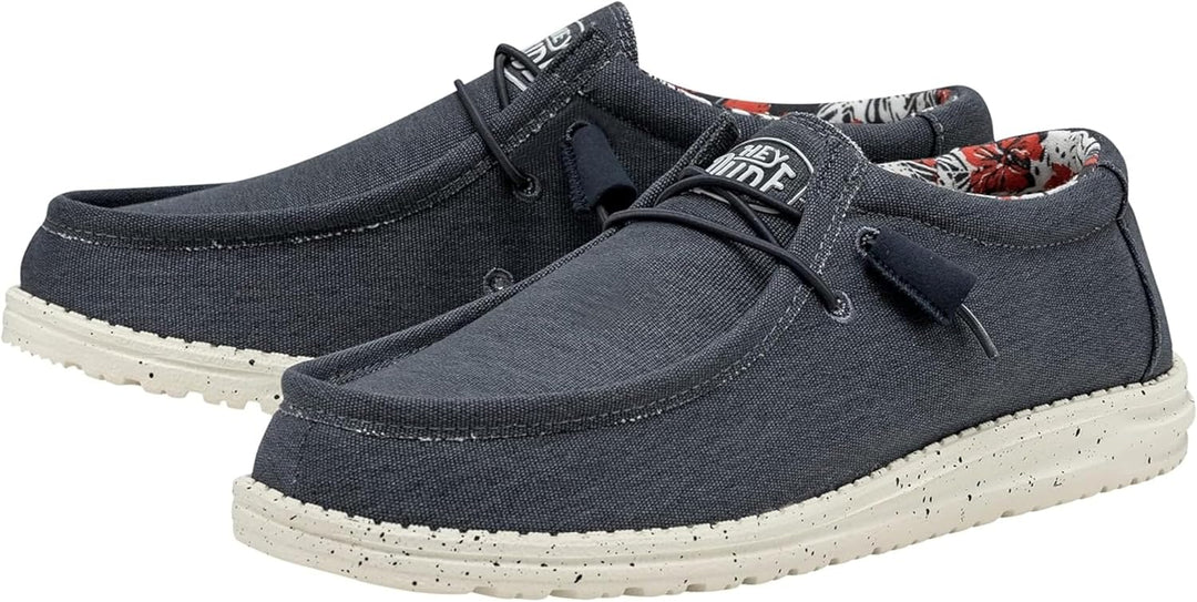 Hey Dude Herren Wally Stretch Canvas Moc Toe Shoes 37 EU Blau, 37 EU Blau