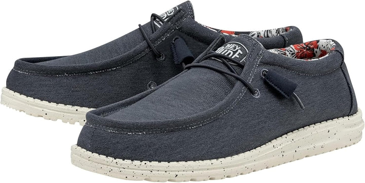 Hey Dude Herren Wally Stretch Canvas Moc Toe Shoes 37 EU Blau, 37 EU Blau