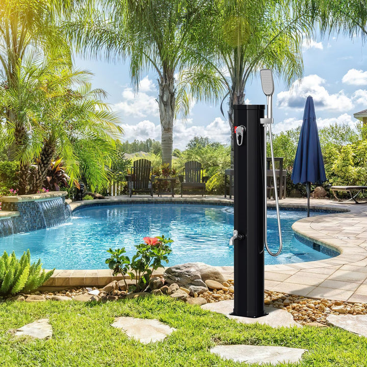 Solardusche 20L Niedrige Solar Gartendusche warmes Wasser Bis Zu 60°C Ohne Stromanschluss Pooldusche