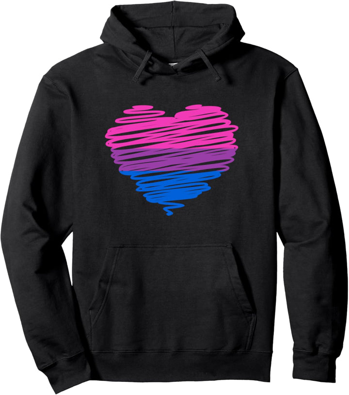 Bi Pride Flagge in Herz bisexuell LGBTQ Bi Pullover Hoodie